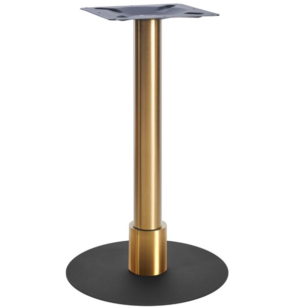 Atlas Black Small Dining Table Bases - Brass Column