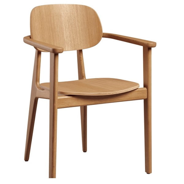 Relish Natural Oak Arm Chairs - Wooden Seat