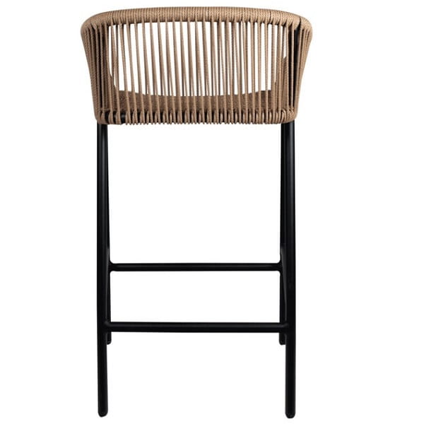 Rio Rope Outdoor Bar Stools - Natural Woven - Back View