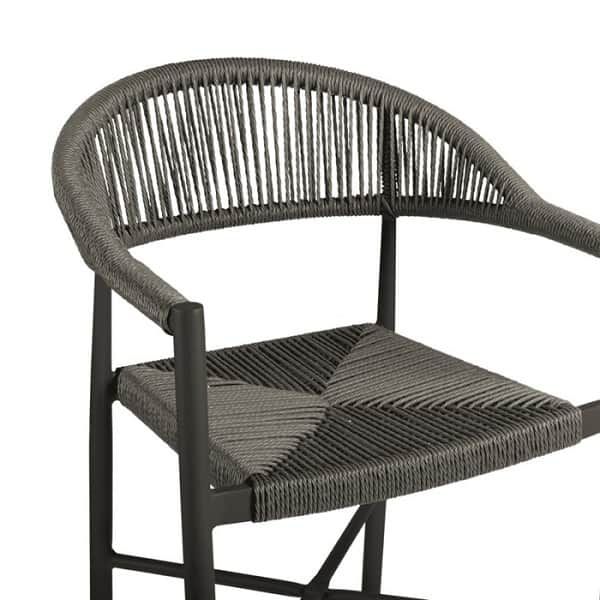 Atlantic Stacking Bar Stool - Dark Grey Detailed