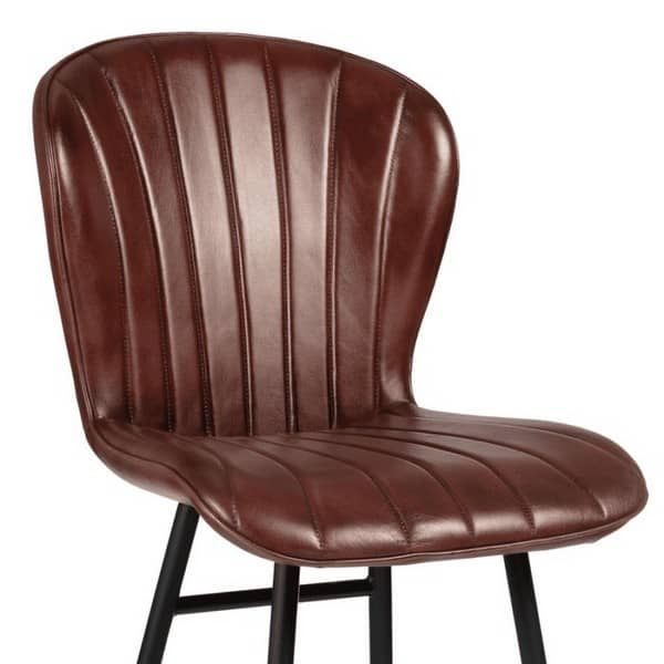 Lars Genuine Leather Bar Stools - Pecan