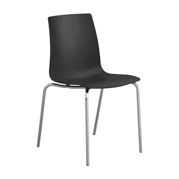 Stanza Chrome / Poly Italian Chairs - Black