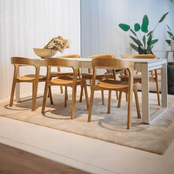 Nina Oak Wooden Stacking Chairs - Lifestyle