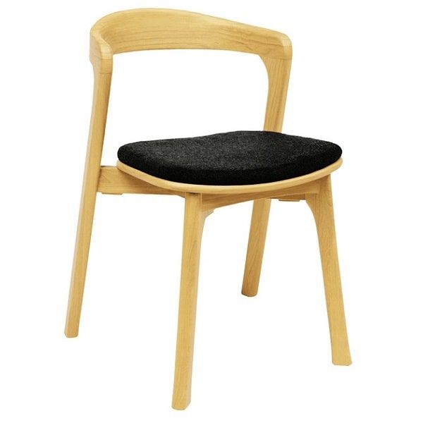 Nina Oak Wooden Stacking Chairs - Black Seat