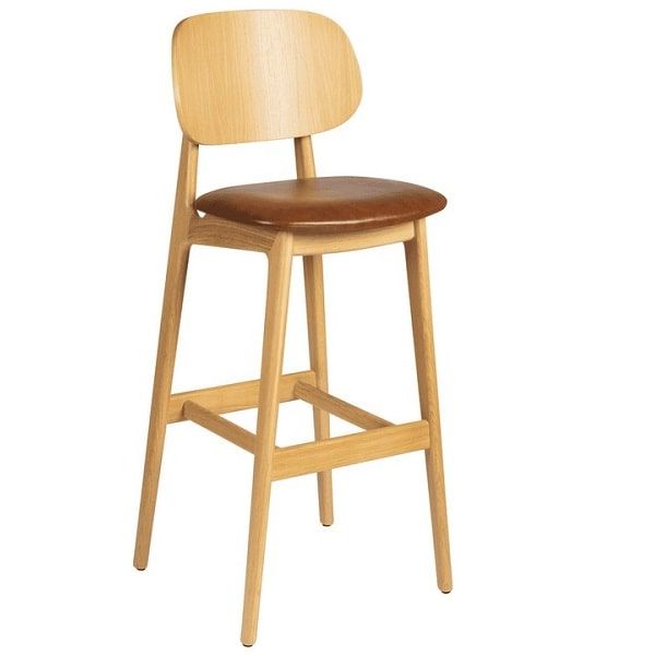 Relish Natural Oak Bar Stools - Vintage Tan