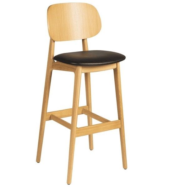 Relish Natural Oak Bar Stools - Vintage Black